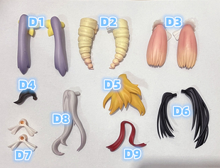 GSC 粘土人配件 辫子 蝴蝶结 发饰 马尾 头发呆毛D