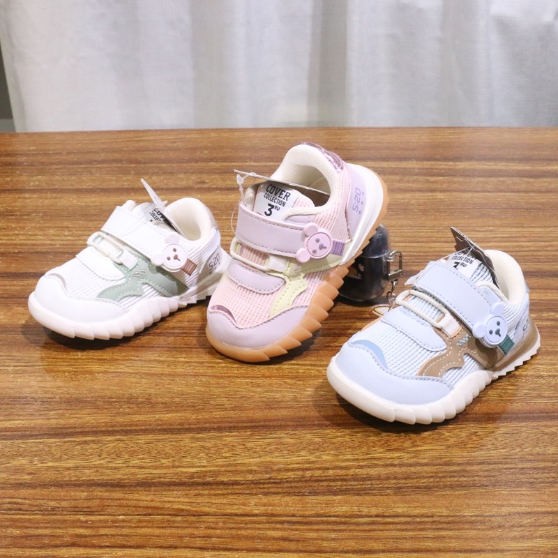 向阳花春款单鞋后小熊魔术贴学步鞋1—2岁防踢防滑16-20码儿童鞋