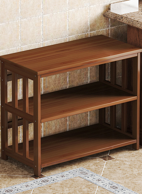 置物架收纳架书架杂物架厨房阳台客厅办公室实木茶叶茶具储物柜子