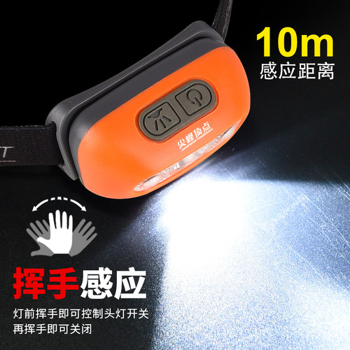 尖峰顶点防水感应挥手头灯