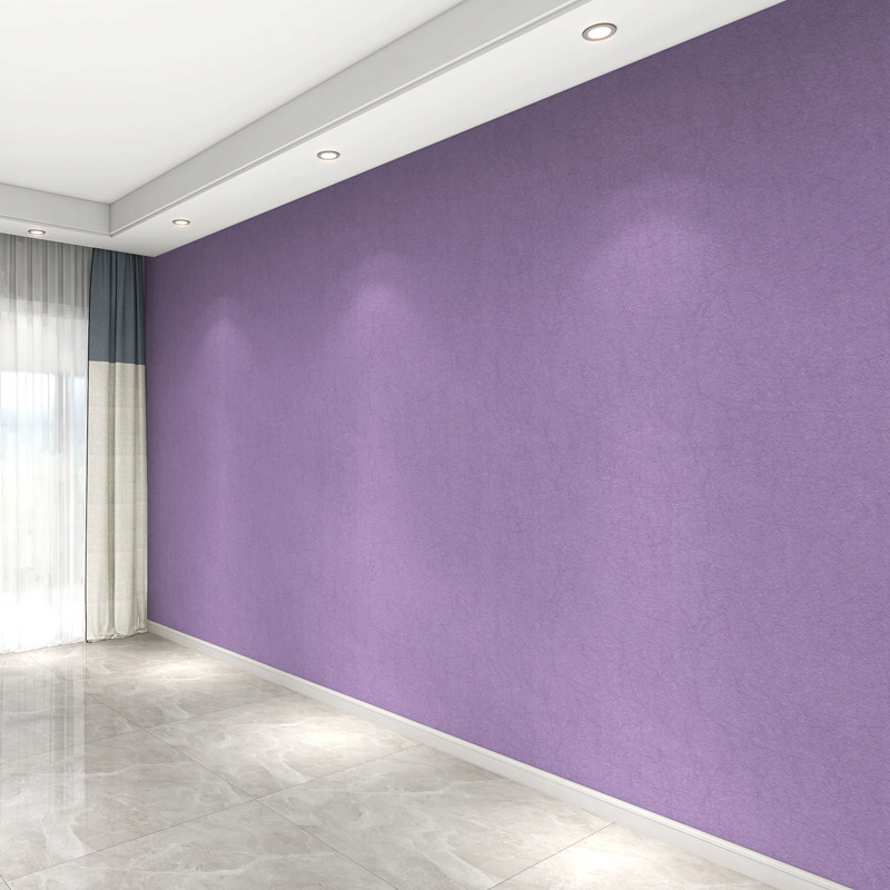 淡粉深紫色墙纸卧室浪漫女孩房间壁纸婚房欧式公主粉纯色北欧ins