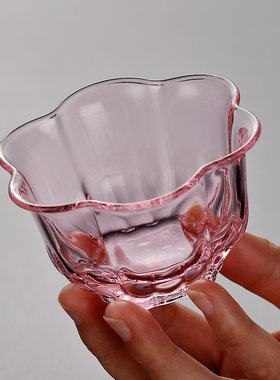 品德坊梅花耐热玻璃品茗杯主人杯