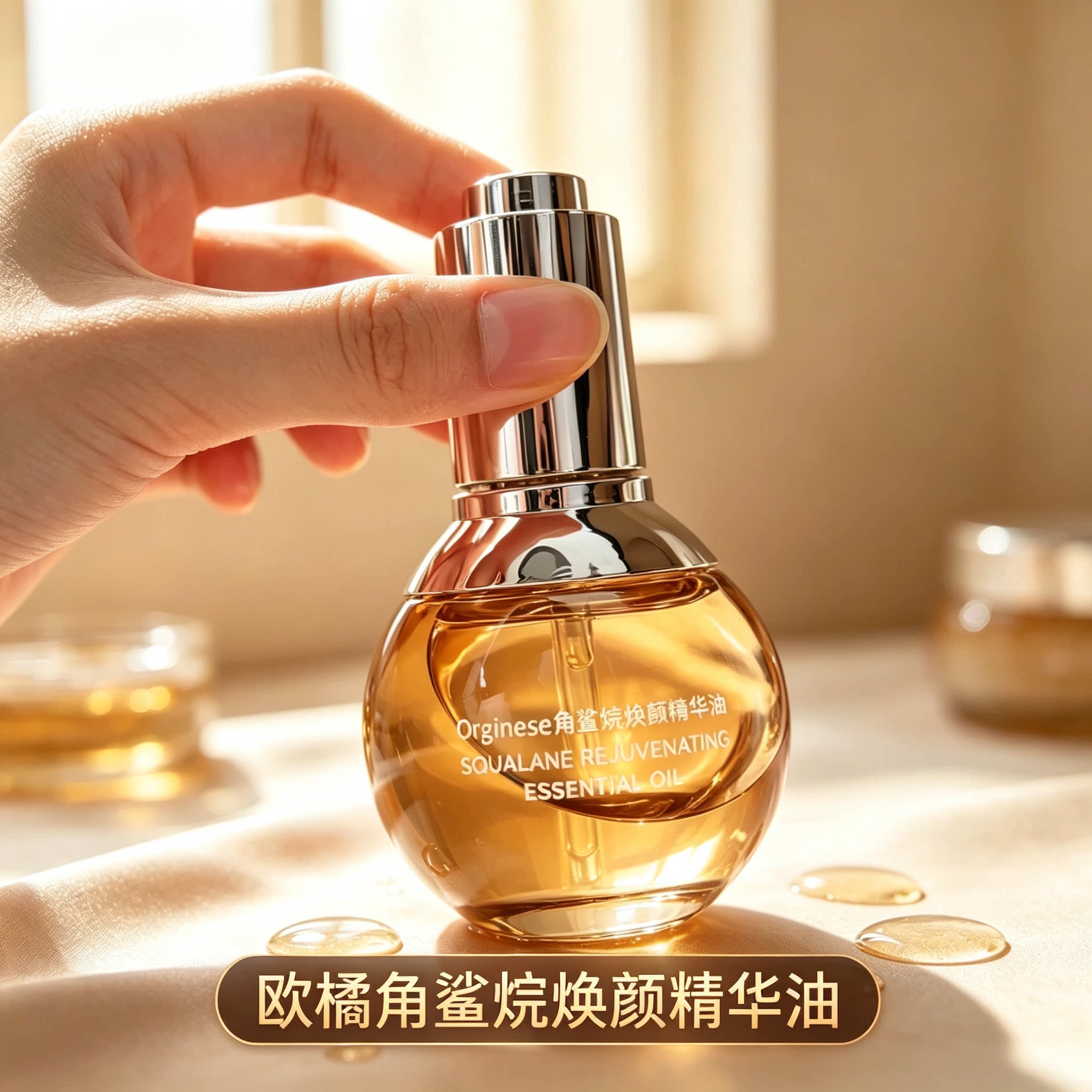 欧橘角鲨烷精华油液紧致抗皱抗衰老淡纹去黄提亮以油养肤保湿精油