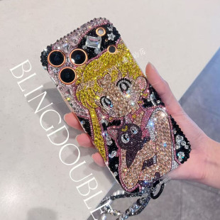 水冰月美少女满钻水钻手机壳适用苹果17promax 17pro华为 16pro