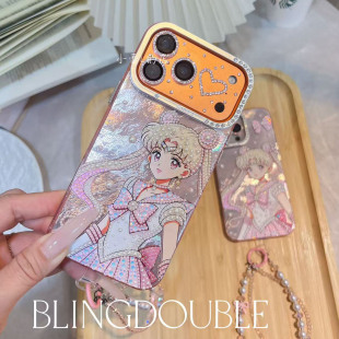 粉月光水冰月美少女冰川美少女适用苹果17promax 17pro华为 16p