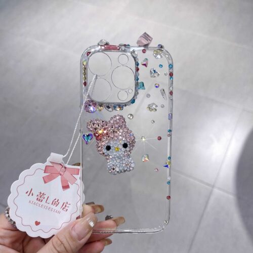 三丽鸥美乐蒂贴钻手机壳苹果16promax透明壳ins不发黄15pro卡通14