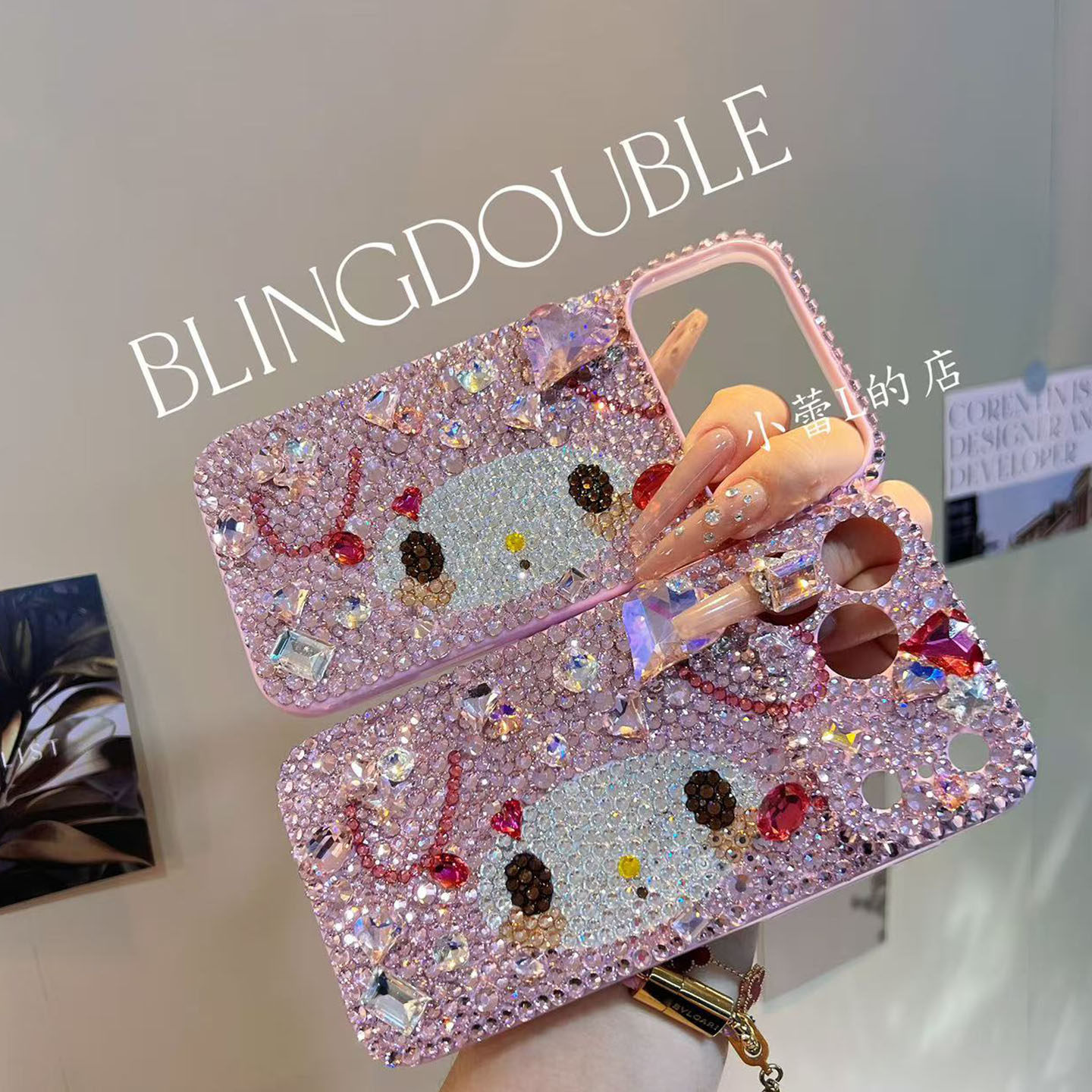 大脸美乐蒂满钻时尚手机壳适用苹果17promax/16pro/14/17pro华为,个性定制/设计服务/DIY,手机壳/保护套定制,淘宝优惠券,粉丝福利购,淘宝优惠卷