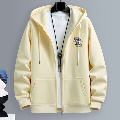 加绒保暖帽衫春秋休闲拉链夹克衫