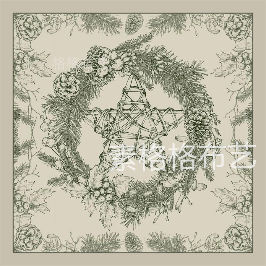 加厚绒布草药植物五芒星塔罗桌布罗牌卡牌塔罗牌推牌布taro仪式布