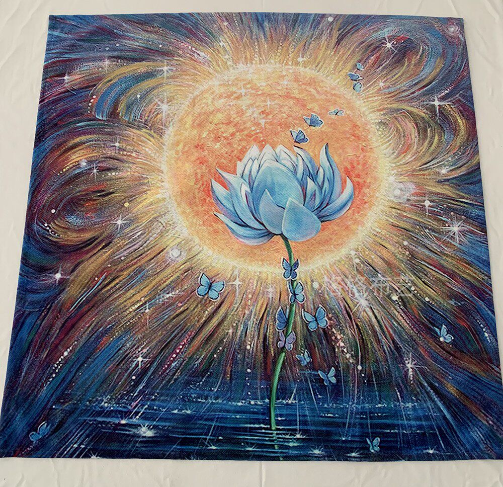 加厚绒布烈日莲花塔牌罗桌布罗牌卡牌塔桌布 推牌直播拍照luo牌布