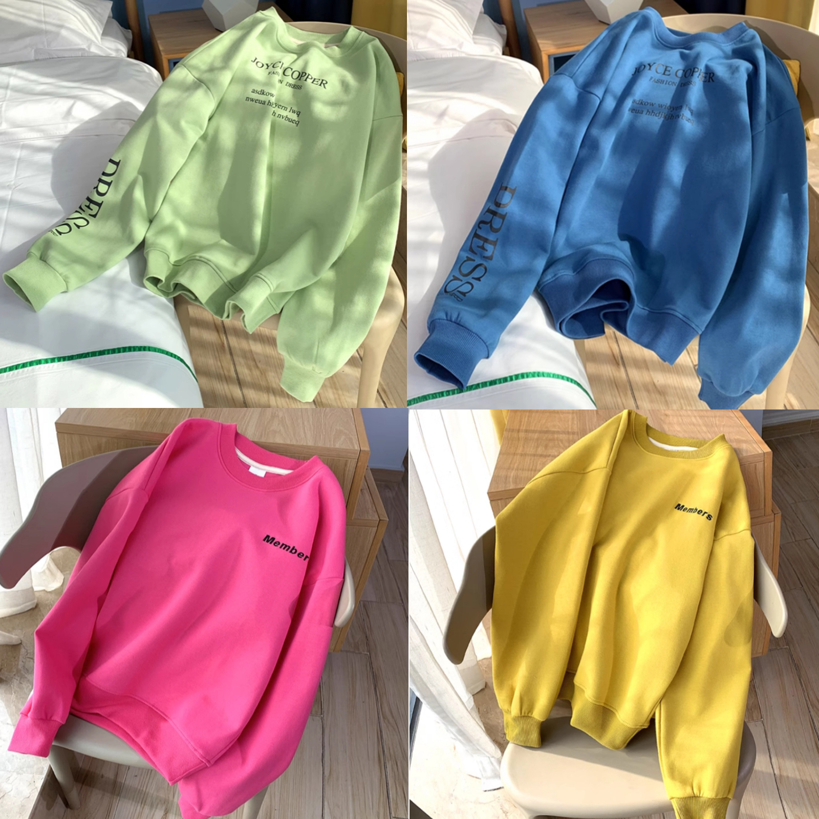 清仓薄款长袖圆领女士棉卫衣