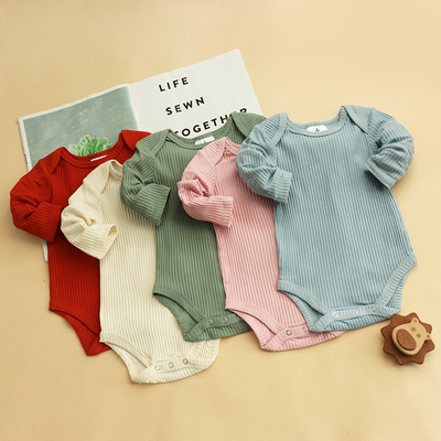 婴幼儿男女宝宝包屁衣新生儿针织衫连体衣春秋装哈衣长袖三角爬服