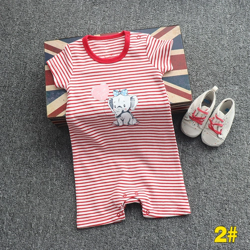 Детское хлопковое боди, летняя одежда для новорожденных, пижама для девочек, короткий рукав, 3-24 мес.