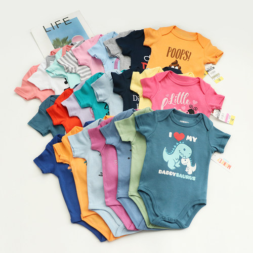 0-24个月短袖三角哈衣宝宝连体爬服包屁衣连体衣爬装连身衣爬衣