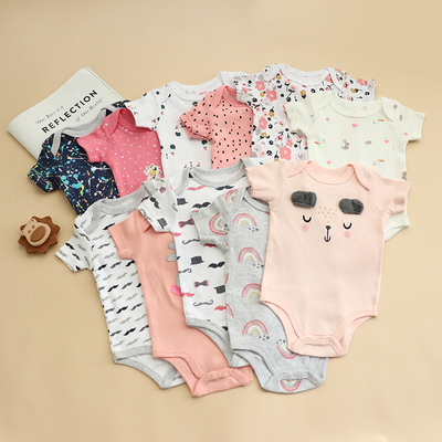 3-18个月短袖三角哈衣婴儿连体衣夏季短袖包屁衣爬服爬装爬衣