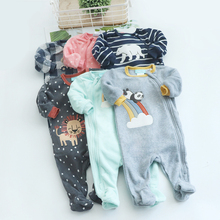 婴儿长袖连体衣秋冬款宝宝衣服秋装早秋保暖内衣蓄热摇粒绒爬服