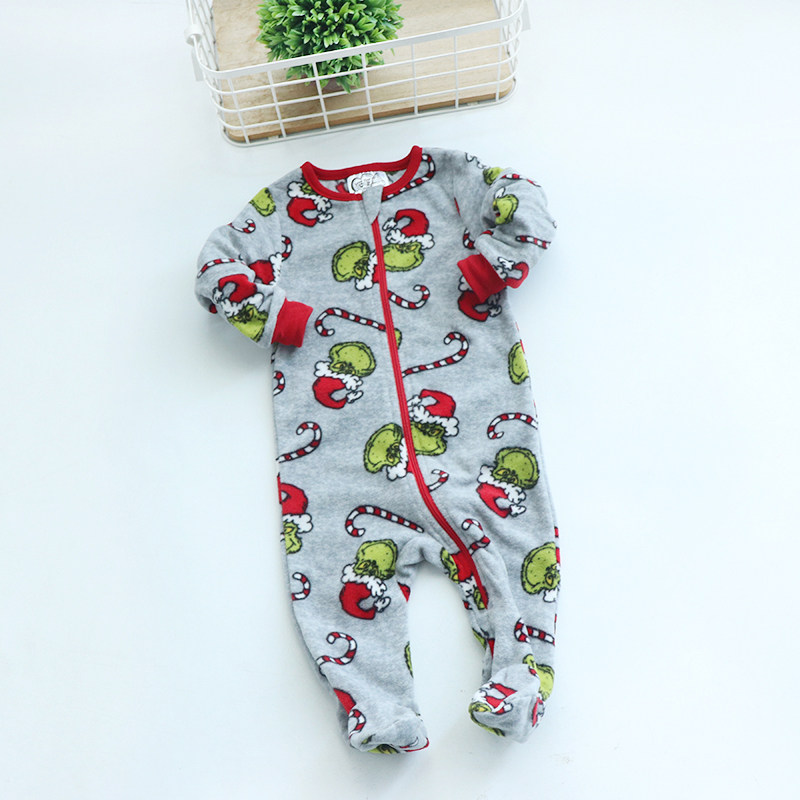 0-24个月斜襟拉链连体衣清仓婴儿保暖连体衣摇粒绒哈衣宝宝秋外套