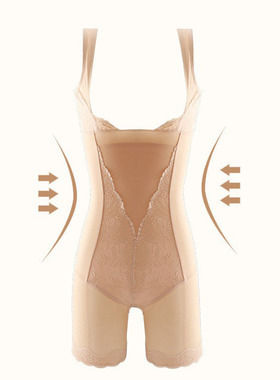 俏丹娜Q92017蕾丝托胸美背塑身束腰提臀收腹美体塑身连体腿裤衣女