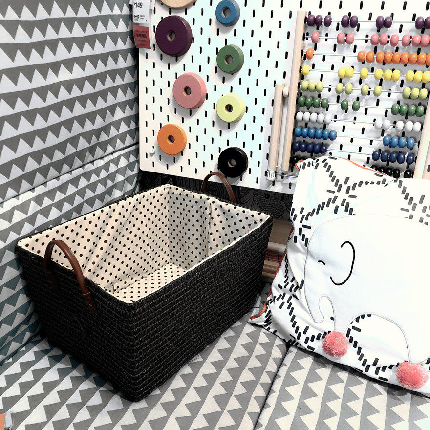 ins爆款日式收纳篮桌面杂物收纳筐环保编织宿舍衣柜衣物收纳盒,收纳整理,桌面收纳盒,淘宝优惠券,粉丝福利购,淘宝优惠卷