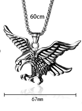 老鹰项链男士雄鹰展翅吊坠电镀金