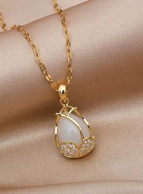 郁金香项链 网红款项链女高级感女锁骨链防过敏批发