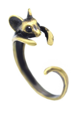 新款大象活口戒指男士欧美女式卡通老鼠动物外形电镀合金复古创意