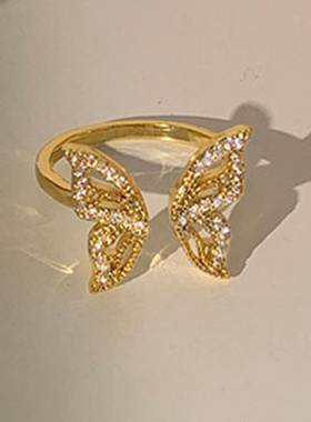 戒指韩版温柔超仙精致满钻ins网