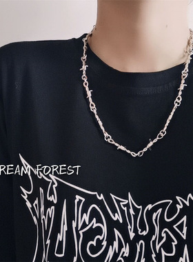 ins小众复古荆棘项链芒刺锁骨链