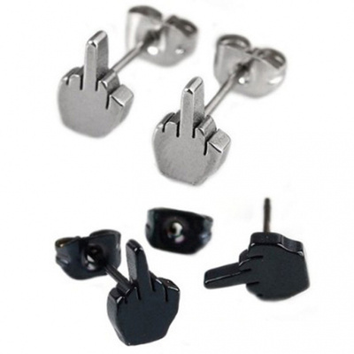 跨境时尚个性中指女耳钉批发嘻哈ebaywish亚马逊潮男朋克饰品