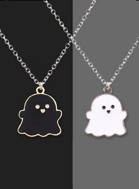 新款个性黑白幽灵项链ins甜酷创
