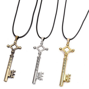 复古个性 跨境热卖 日韩动漫进击 巨人艾伦钥匙项链 吊坠饰品 时尚