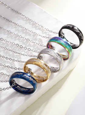 2024跨境亚马逊temu希音热销项链至尊魔戒吊坠欧美男士饰品