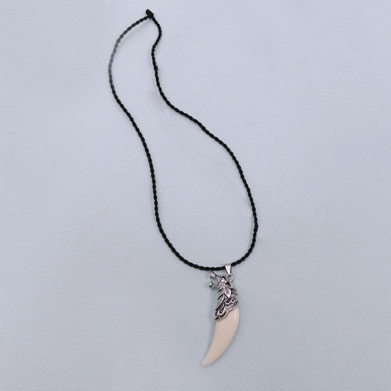 内蒙狼牙树脂吊坠男士项链霸气潮