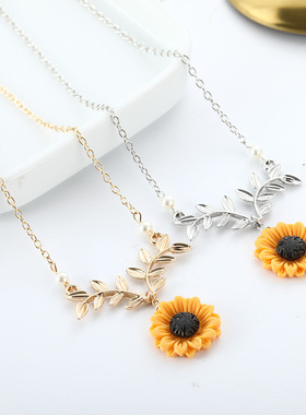 创意饰品外贸热卖项饰仿珍珠太阳