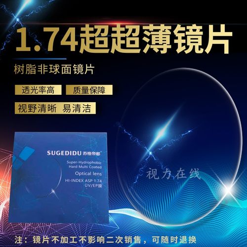 1.74非球面超超薄防水膜近视镜片