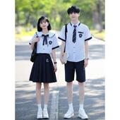 JK衬衫 学院风套装 女裙子合唱演出服 初中小学生韩版 毕业照班服短袖