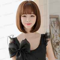 Парик женский короткие волосы воздушные удары Bobo Head Student net Red Demprament и Face Fluffy Natural Wave Head