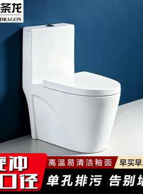 九条龙卫浴家用虹吸炫冲式坐便器高温抗污陶瓷