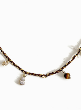 2025年新款好运发发幸运编绳项链女小众轻奢设计感