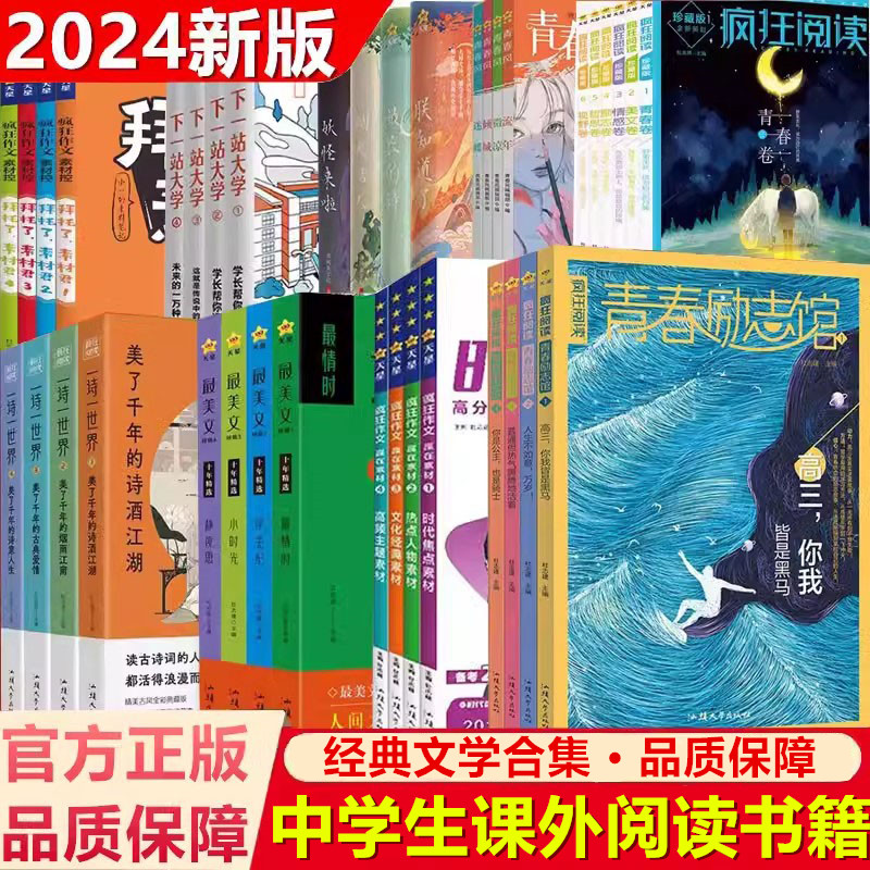 2024新版疯狂阅读最美文珍藏版青春励志馆青春风下一站大学一诗一