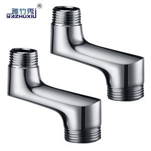 入墙式龙头偏心S弯脚 曲脚全铜电镀特宽弯脚 加宽间距7cm