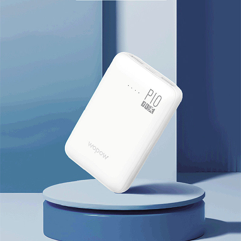 沃品p10充电宝10000毫安时双usb输出超薄迷你移动电源小巧便携