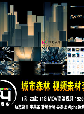 城市森林房地产楼盘几何立体空间钢铁丛林 动态背景高清视频素材