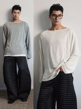 SouthStudio长袖T一字领打底26春男女同款莱赛尔亲肤慵懒风上衣