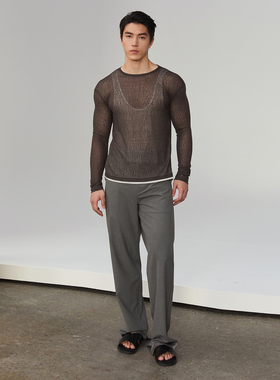 Southstudio打底假两件男女同款无性别26春上新纱质内背心长袖T