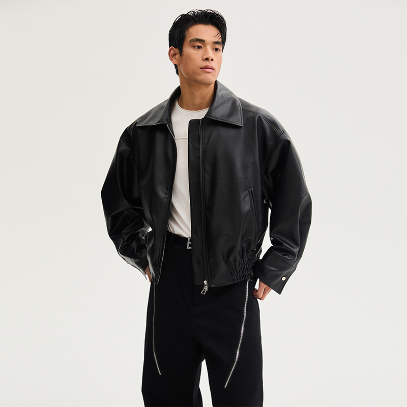 southstudio时尚双色皮衣外套