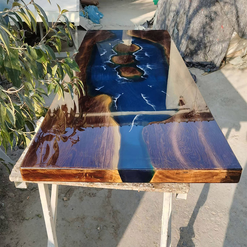 环氧树脂桌河流桌茶桌茶台实木大板捡漏长3米宽95CM清仓打折二手
