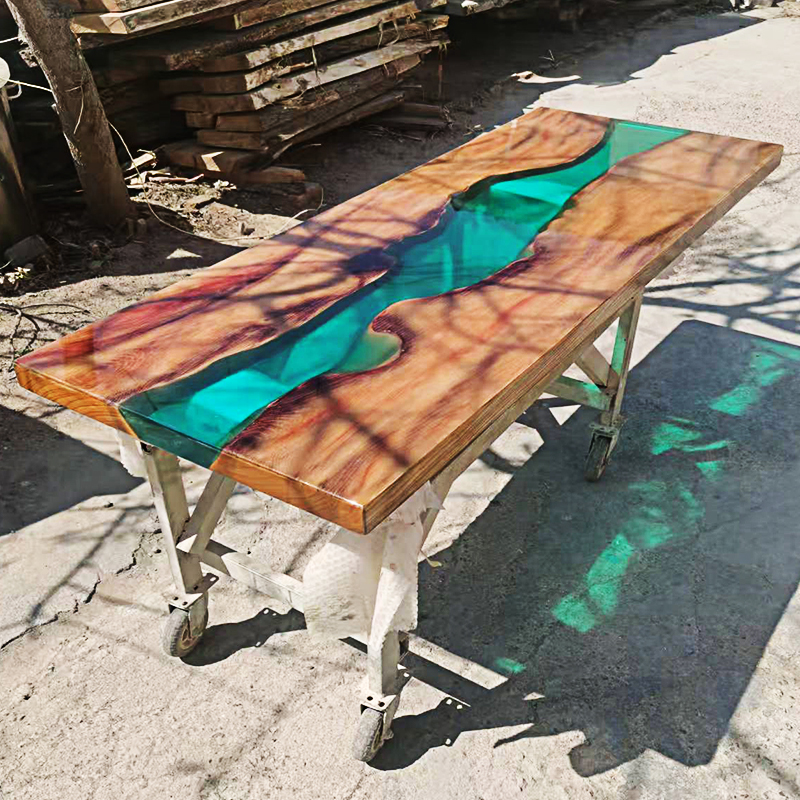 环氧树脂桌河流桌茶桌茶台实木板捡漏长1.6米宽60CM清仓打折二手