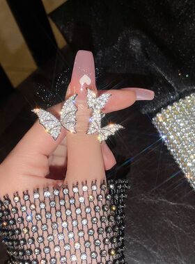 冷淡风微镶锆石蝴蝶开口食指戒小众轻奢气质个性戒指时尚百搭指环