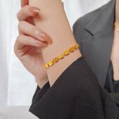 抖音爆款 不掉色源头工厂 扁蛇链LOVE方块手链渡18K金时尚